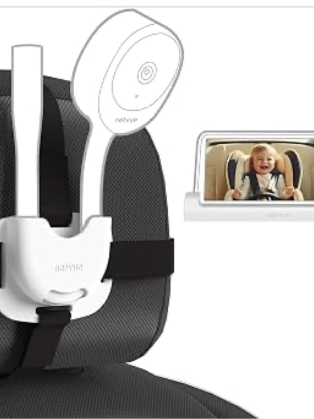 White In-Mirror Baby View Monitor for Car Seats